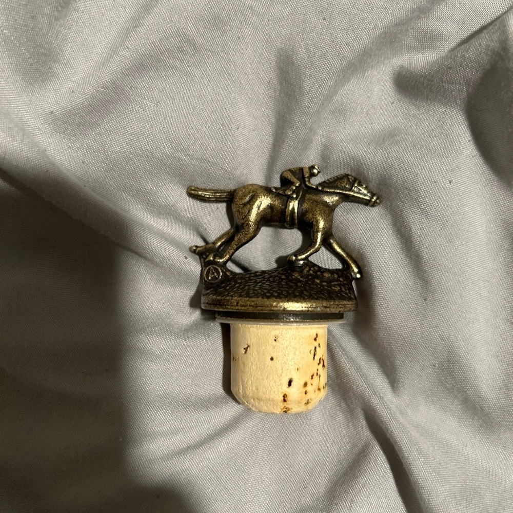 Blanton's Kentucky Bourbon Whiskey Bottle Derby Horse & Jockey Topper Letter A